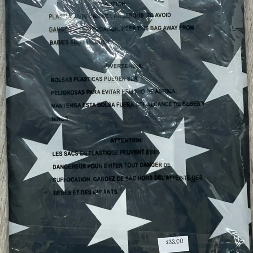 Blue line Flag  Blue and White Star Patterned Fabric, police honor flag